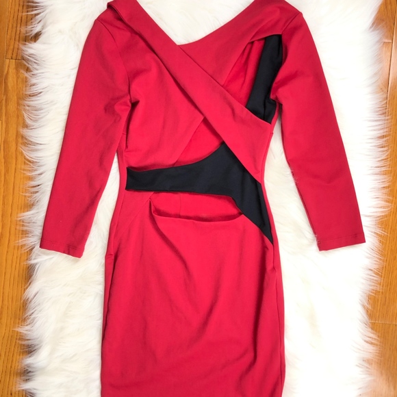 BEBE Sexy Open Back Cutout Fitted Dress, - Picture 7 of 8